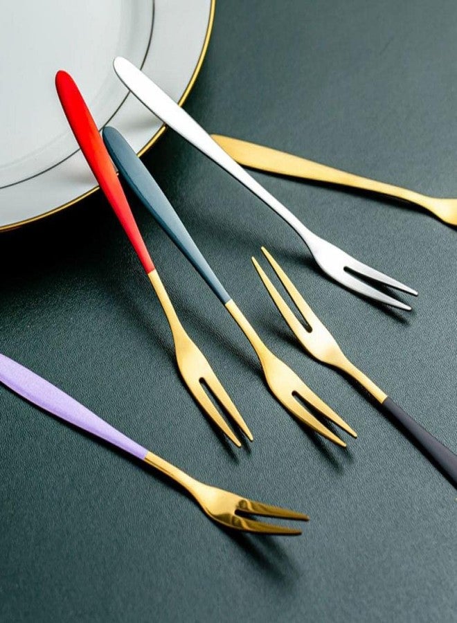 Lucci Fruit Fork Dessert Forks Salad Forks Stainless Steel Food Grade Dinner Spoon Table Spoon Tasting Appetizer Forks Portable Cocktail Salad Forks for Party Banquet (5) - Image 5