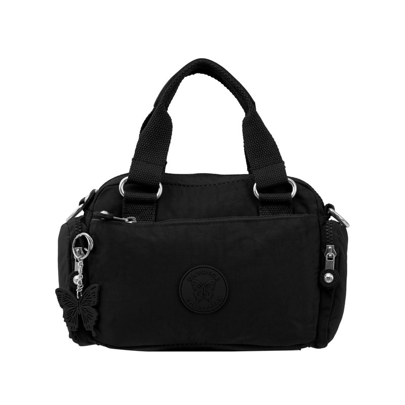CAPRICE COLLECTION Unisex Mini Crossbody Bag – Black, Water-Resistant Nylon, Lightweight, 3.5L - Image 1