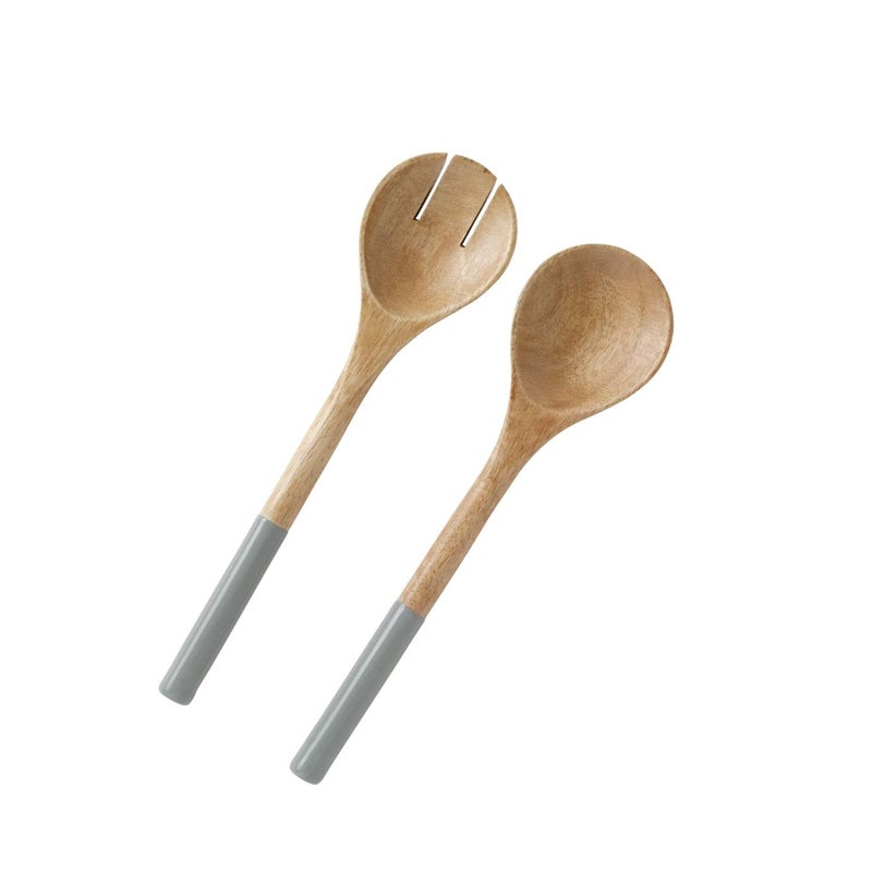 Folkulture Salad Servers or Salad Tongs Wooden Utensils for Serving Salad Salad Forks or Salad Tongs for Serving Salad Sling 12inch Spoon and Fork Set Mango Wood Grey