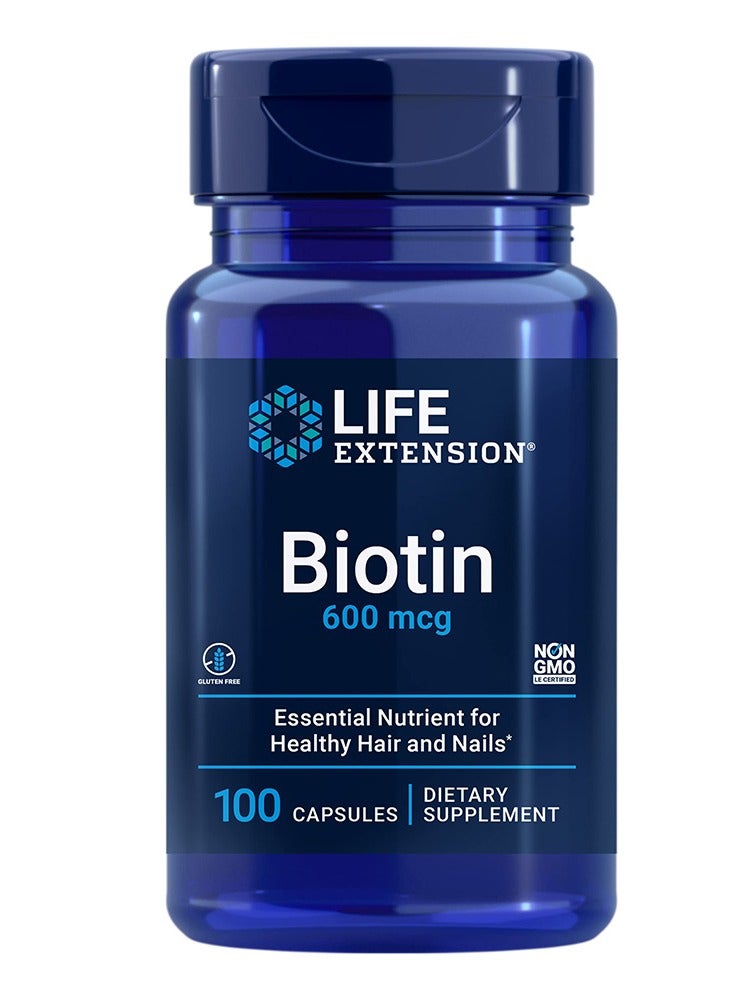 Biotin 100 Capsules 600 Mcg