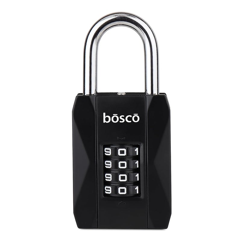 Bosco Heavy Duty Combination Padlock for Door, Gate, Gym Locker, Main Gate – Keyless Number Lock with Adjustable Shackle – Strong Security Lock for Indoor & Outdoor Use (Black, 1 Pack) - Image 1