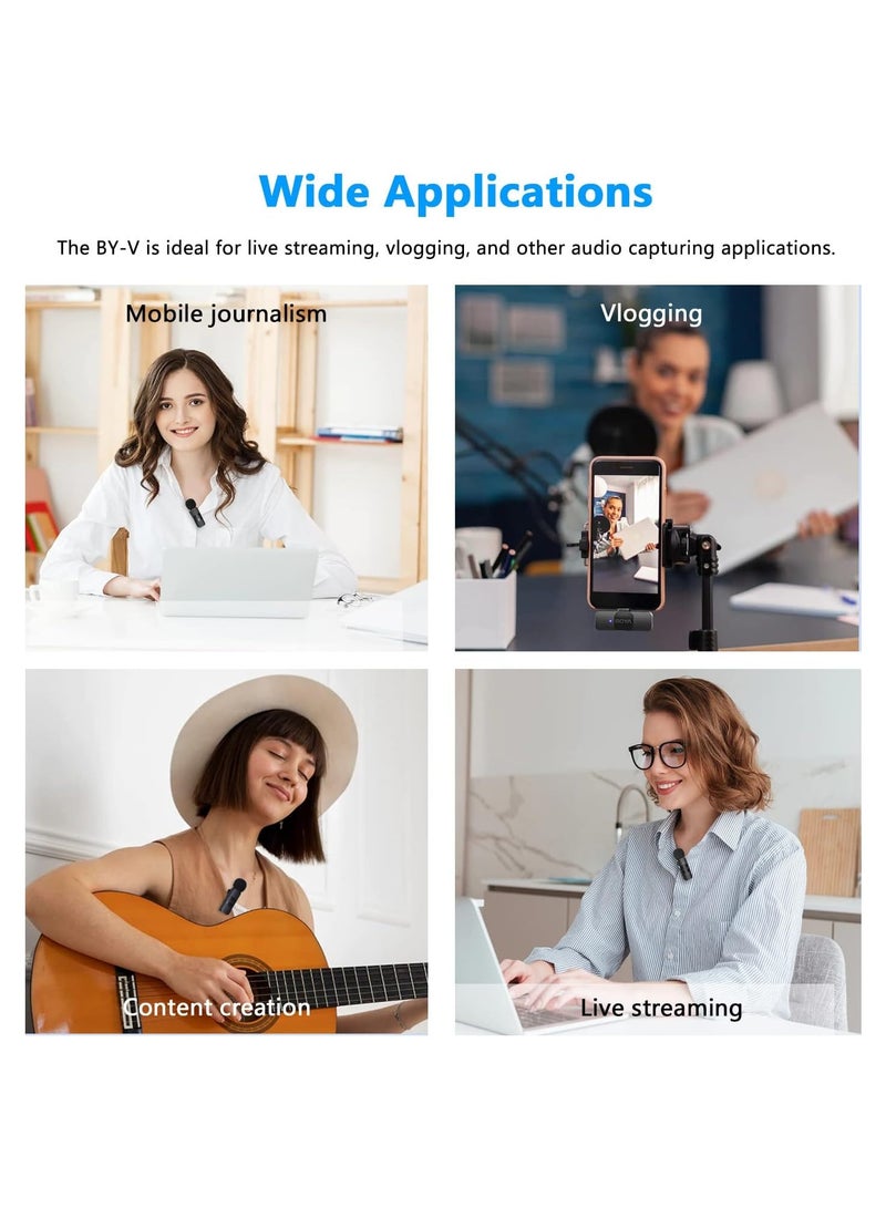 BOYA BY-V10 USB-C Connector 2.4GHz Wireless Ultracompact Microphone System - Image 3