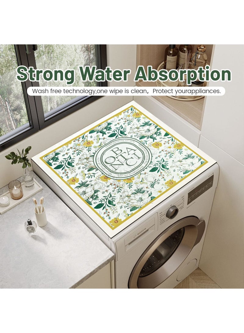 Barakah Floral Washer and Dryer Covers, Dust Proof Anti-Slip Top Protector Mat, Decorative Washing Machine Cover for Home, Kitchen, and Laundry Room, Laundry Topper for Washer and Dryer （Energy Class） - Image 4