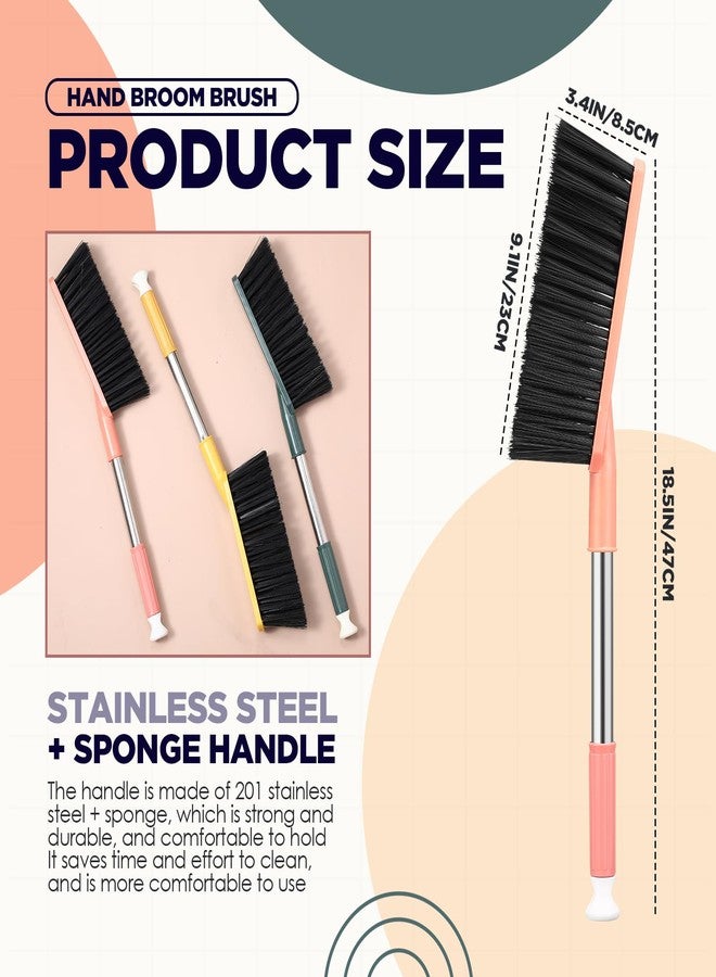 Teenyyou 6 Pcs 17'' Hand Broom Brush Soft Bristle Counter Brush Bed Cleaning Hand Broom Long Hair Remover for Car Floor Clothes Desk Sofa Couch Furniture Quilt Debris Small Particles Dust Sweeping - Image 2