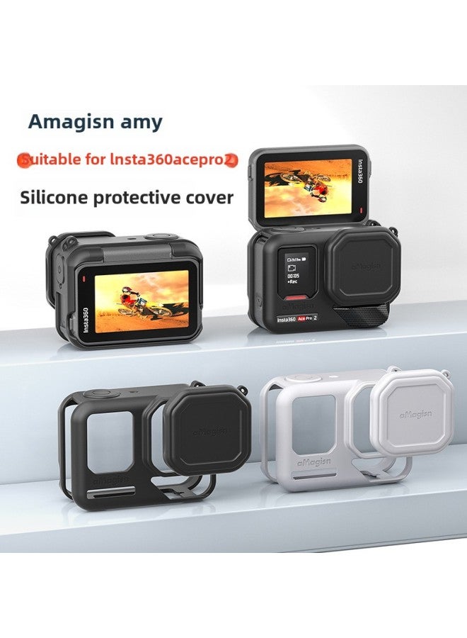 Generic AMagisn Amei Yingshi Insta360 AcePro2 Silicone Cover Protective Cover Lens Body Protection Accessories-Color:【acepro2】black - Image 4