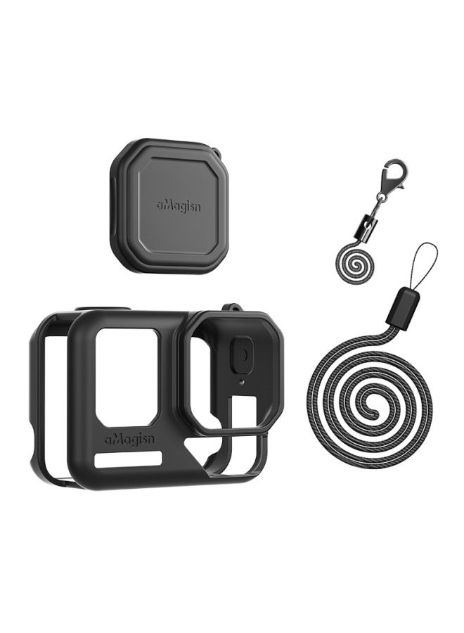 Generic AMagisn Amei Yingshi Insta360 AcePro2 Silicone Cover Protective Cover Lens Body Protection Accessories-Color:【acepro2】black - Image 1