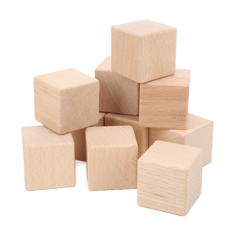 10Pcs Unfinished Wooden Blocks 4cm Smooth Durable Sturdy Uniform Size Small Wood Cubes for Crafts DIY Home Decor - Image 5