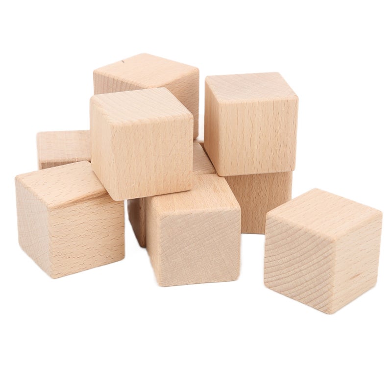 10Pcs Unfinished Wooden Blocks 4cm Smooth Durable Sturdy Uniform Size Small Wood Cubes for Crafts DIY Home Decor - Image 3