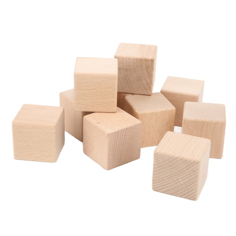 10Pcs Unfinished Wooden Blocks 4cm Smooth Durable Sturdy Uniform Size Small Wood Cubes for Crafts DIY Home Decor - Image 4