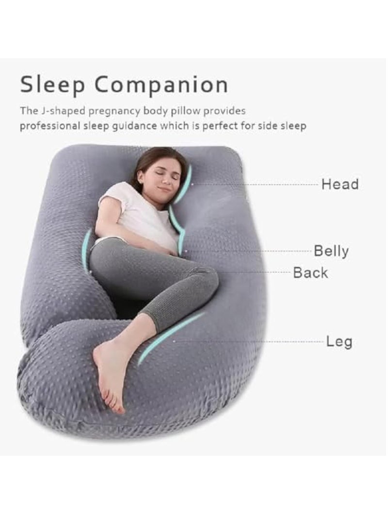YelaJoy U Shaped Full Body Pillow for Pregnancy Sleeping Support, Maternity Pillow for Pregnant Women Back, Hips, Legs, Belly, with Removable Velvet Cover 170*90*65 CM - Image 3