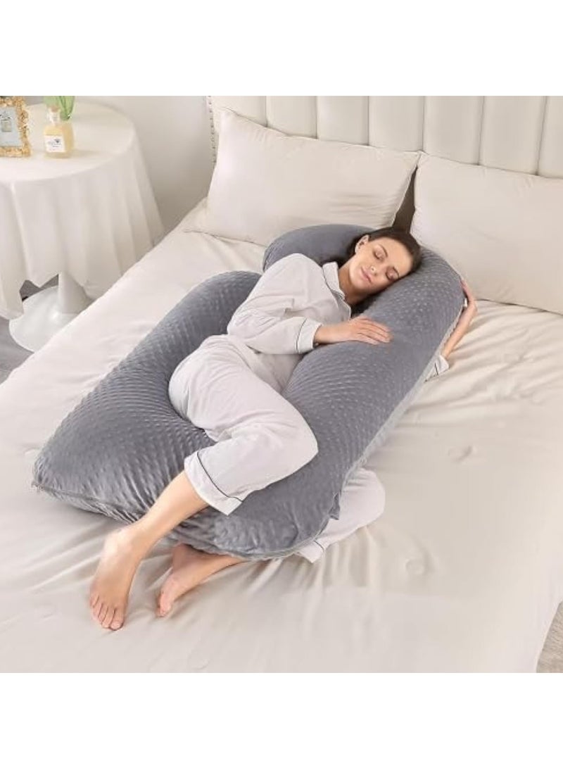 YelaJoy U Shaped Full Body Pillow for Pregnancy Sleeping Support, Maternity Pillow for Pregnant Women Back, Hips, Legs, Belly, with Removable Velvet Cover 170*90*65 CM - Image 4