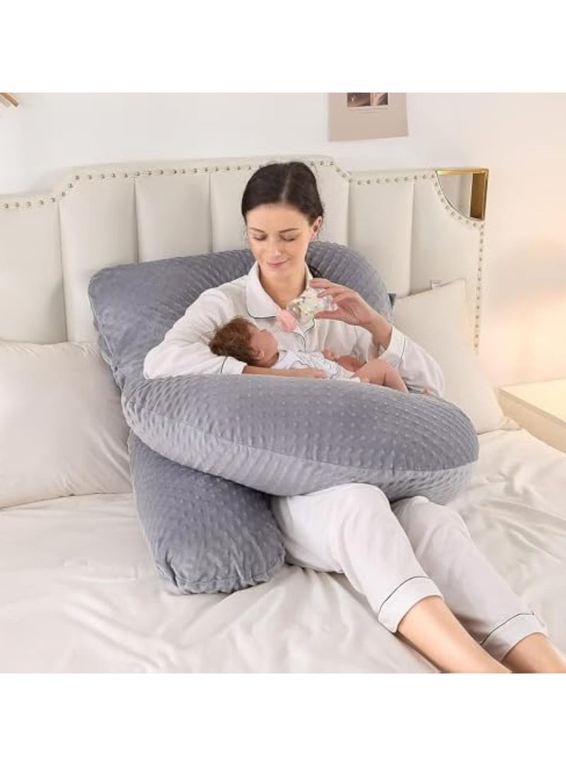 YelaJoy U Shaped Full Body Pillow for Pregnancy Sleeping Support, Maternity Pillow for Pregnant Women Back, Hips, Legs, Belly, with Removable Velvet Cover 170*90*65 CM - Image 5