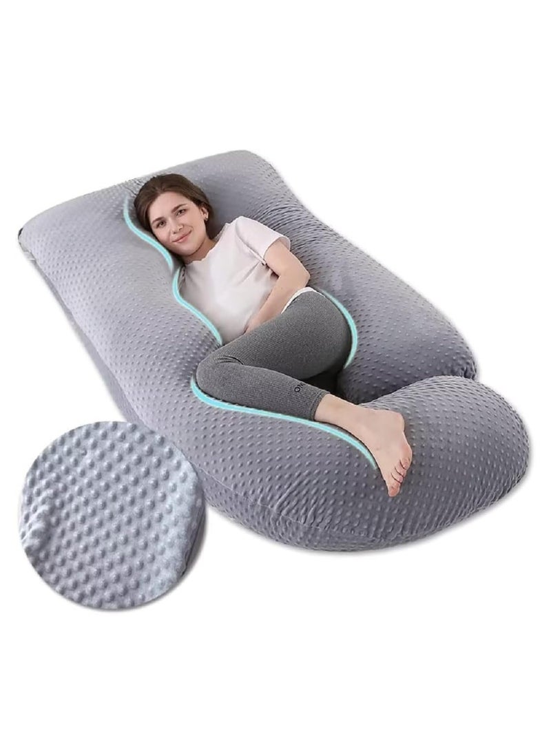 YelaJoy U Shaped Full Body Pillow for Pregnancy Sleeping Support, Maternity Pillow for Pregnant Women Back, Hips, Legs, Belly, with Removable Velvet Cover 170*90*65 CM - Image 1