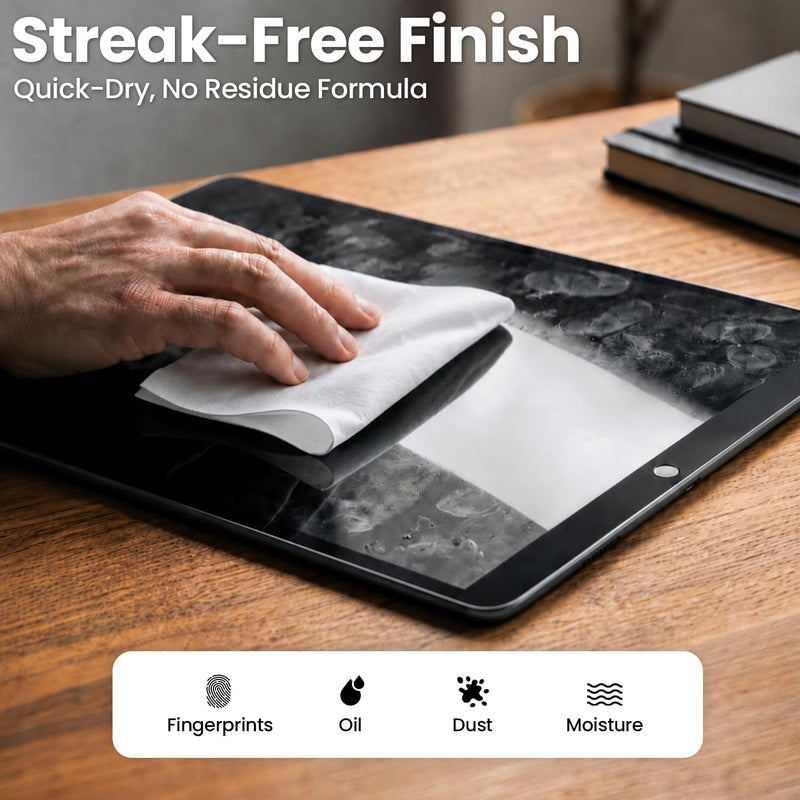 EVEO Electronic Wipes Streak-Free for Screen Cleaner & Smart Watch [2 Pack x 40] TV Screen, Smart TV, Computer Screen, Laptop, Phone, Tablet, and Electronics Devices - Microfiber Cloth Included [80 Wipes] Global assorted color picks - Image 5