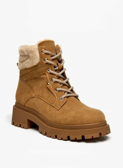 Flora Bella By Shoexpress Women Panelled Lace-Up Ankle Boots with Pull Tabs