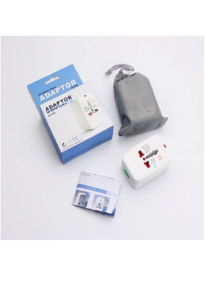 Worldwide Universal Travel Adapter Plug Converter Charger，1000W Multifunctional International Power Adapter Wall Charger with Child Safety Door,Global AC Outlet,White - Image 4