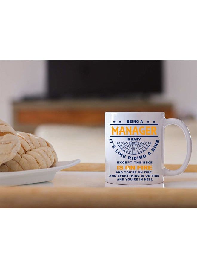 DOPHOME Funny coffee Mug - Being A Manager Is Easy It's Like Riding A Bike ，Manager Coffee Mug ，Cups for colleagues and friends - 11 oz Novelty Mug - Image 3