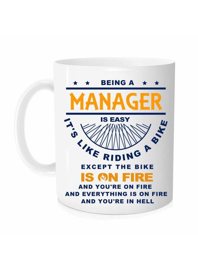 DOPHOME Funny coffee Mug - Being A Manager Is Easy It's Like Riding A Bike ，Manager Coffee Mug ，Cups for colleagues and friends - 11 oz Novelty Mug - Image 4