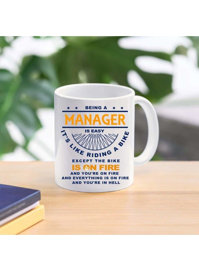 DOPHOME Funny coffee Mug - Being A Manager Is Easy It's Like Riding A Bike ，Manager Coffee Mug ，Cups for colleagues and friends - 11 oz Novelty Mug - Image 2