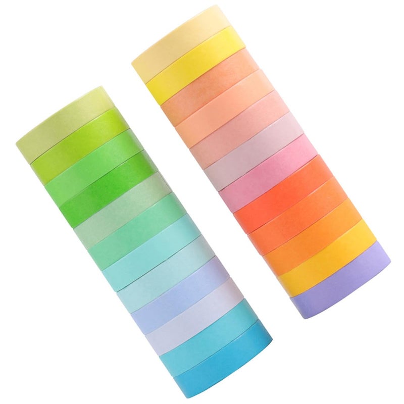 STOBAZA 24 لفة شريط واشي DIY حرفي سكرابوكينغ تدوين ألوان قوس قزح ماكارون - Image 2