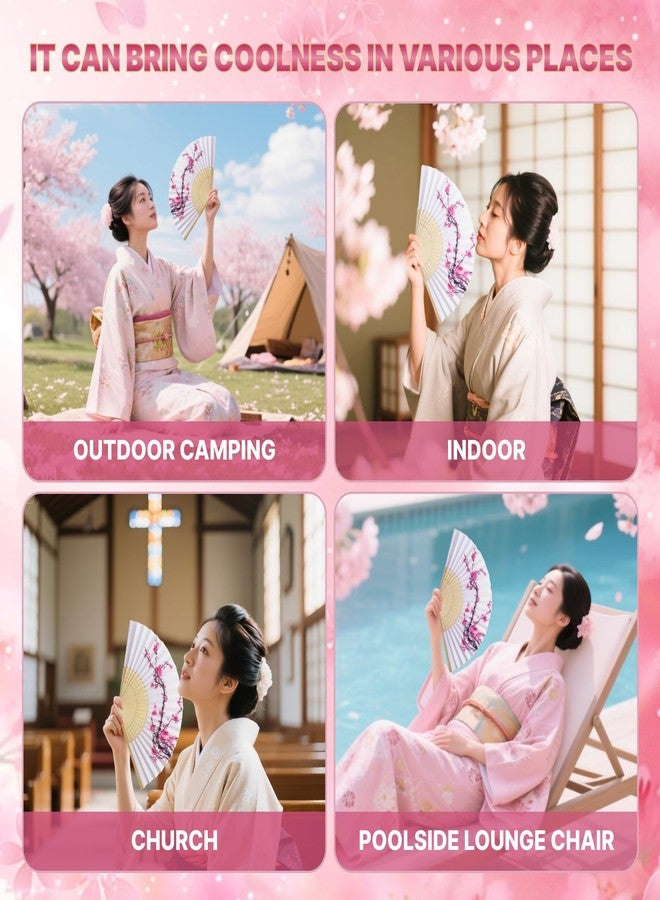LEFTSTARER 12Pcs Delicate Cherry Blossom Folding Hand Fan Japanese Chinese Decor Fan Paper Fans Party Performance Dancing Wedding Decorations Favors Gifts - Image 5