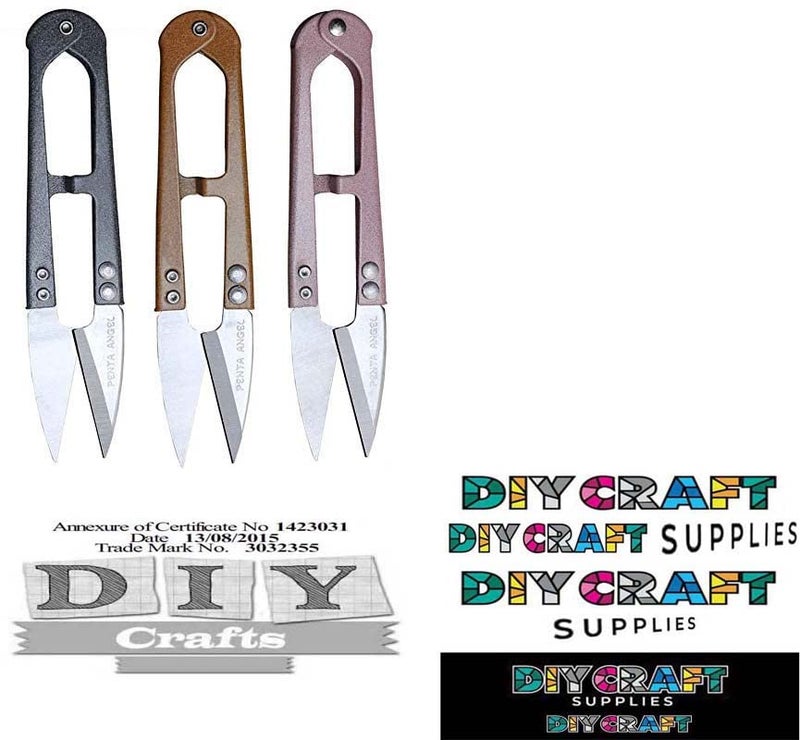 DIY Crafts طقم حرف يدوية من 3 قطع، مقصات خياطة، مقصات خياطة من فولاذ الكربون العالي، خيوط، خيوط تطريز، مقصات يدوية لمشاريع الفنون، قاطع خيوط الصوف (طقم من 3 قطع، مقصات خياطة) - Image 5