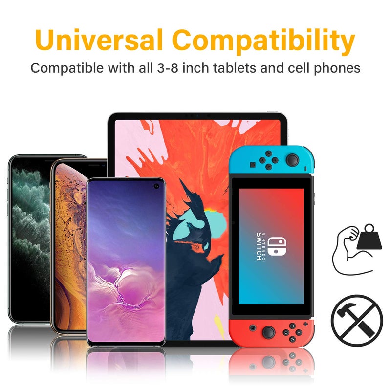 Tryone Wall Mount Cell Phone Holder - Mirror Adjustable Cellphone Stand with 2Pcs Adhesive Sticky Pads for Bathroom Bedroom Kitchen or Dorm, Compatible with iPhone Series or Other Smartphones - Image 3