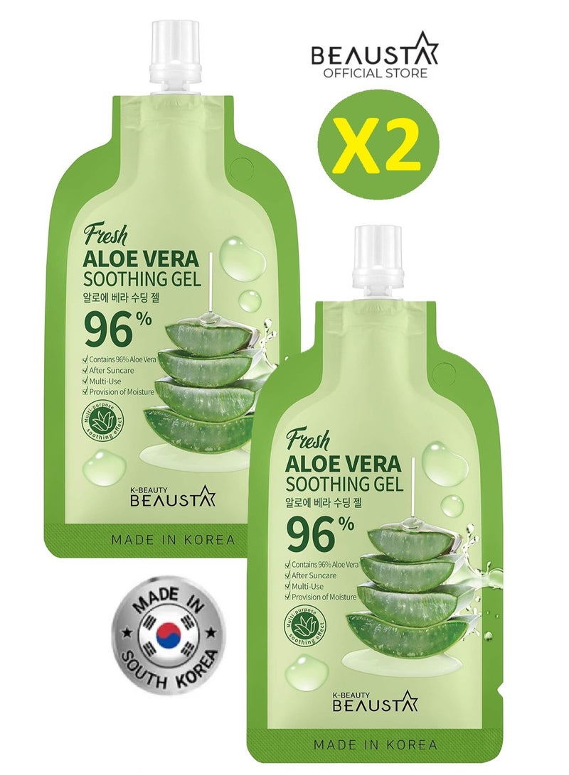 BEAUSTA 2 Pack A Soothing Gel for the Face and Body to Calm Irritated and Dry Skin Contains 96% Natural Aloe Vera Extract 20 Ml - Image 1