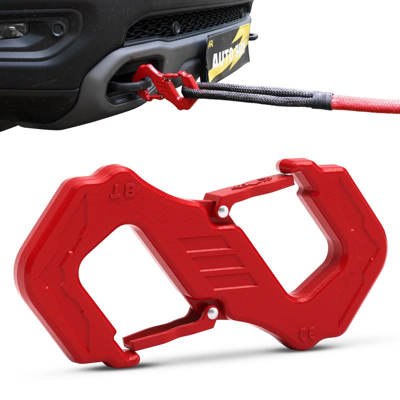 AUTORICH 3/8" S Tow Hook, G80 Steel Quick Winch Shackle 33,000Lbs Break Strength, Heavy Duty Off-Road Recovery Connect Hook for SUV, Truck, Trailer & Towing Applications, Red - Image 1