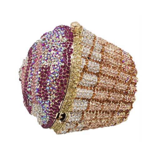 DJBM Cute Cupcake Rhinestone Clutch Diamond Crystal Purse Evening Bags for Women Party Wedding Cocktail Prom, Purple - Image 4