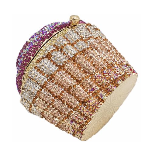 DJBM Cute Cupcake Rhinestone Clutch Diamond Crystal Purse Evening Bags for Women Party Wedding Cocktail Prom, Purple - Image 3