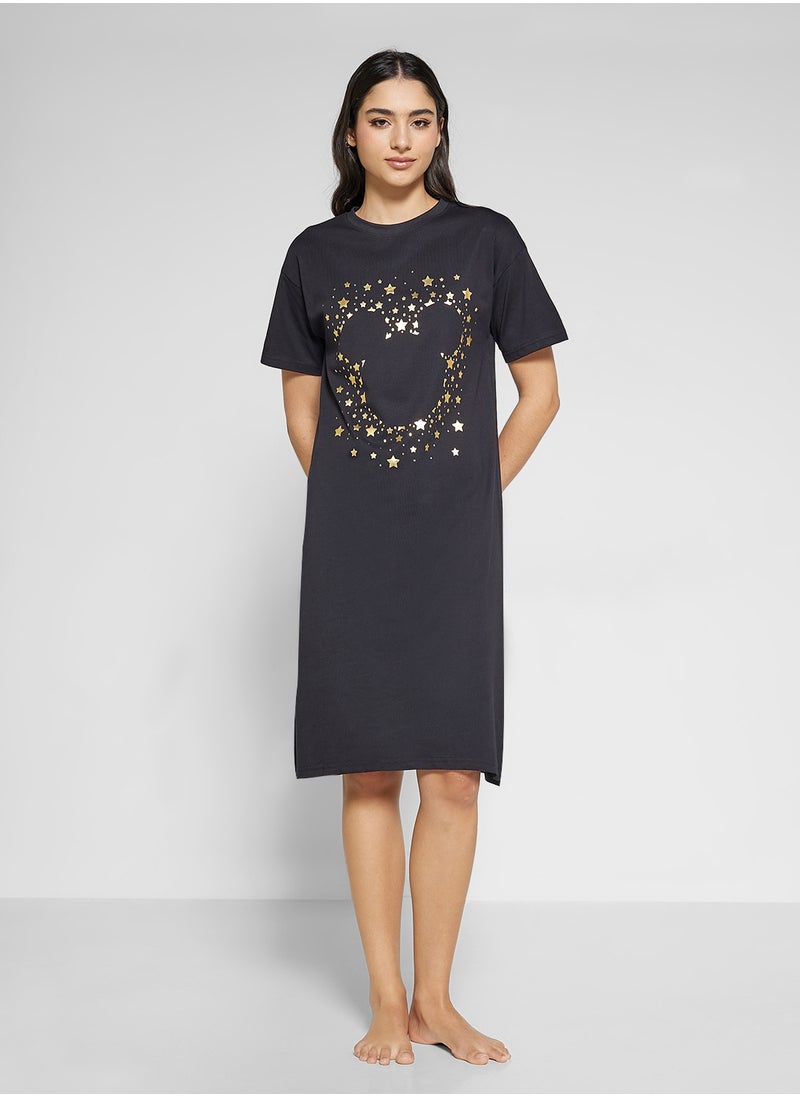 Disney - Mickey Glitter Print Night Dress - Image 1