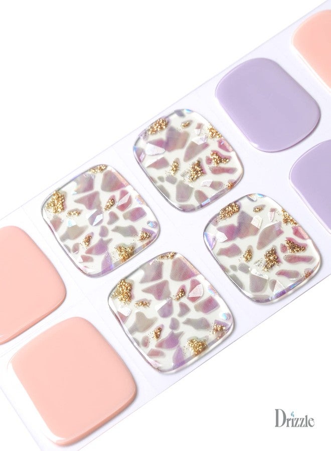 Drizzle شرائط أظافر جل شبه معالجة من دريزل، ملصقات فن طلاء الأظافر الحقيقية (تتطلب ضوء UV/LED)، لامعة، لامعة، لون صلب، تغليف كامل للأظافر يدوم طويلاً، ملصقات أظافر للنساء (ميستيك-1) - Image 3