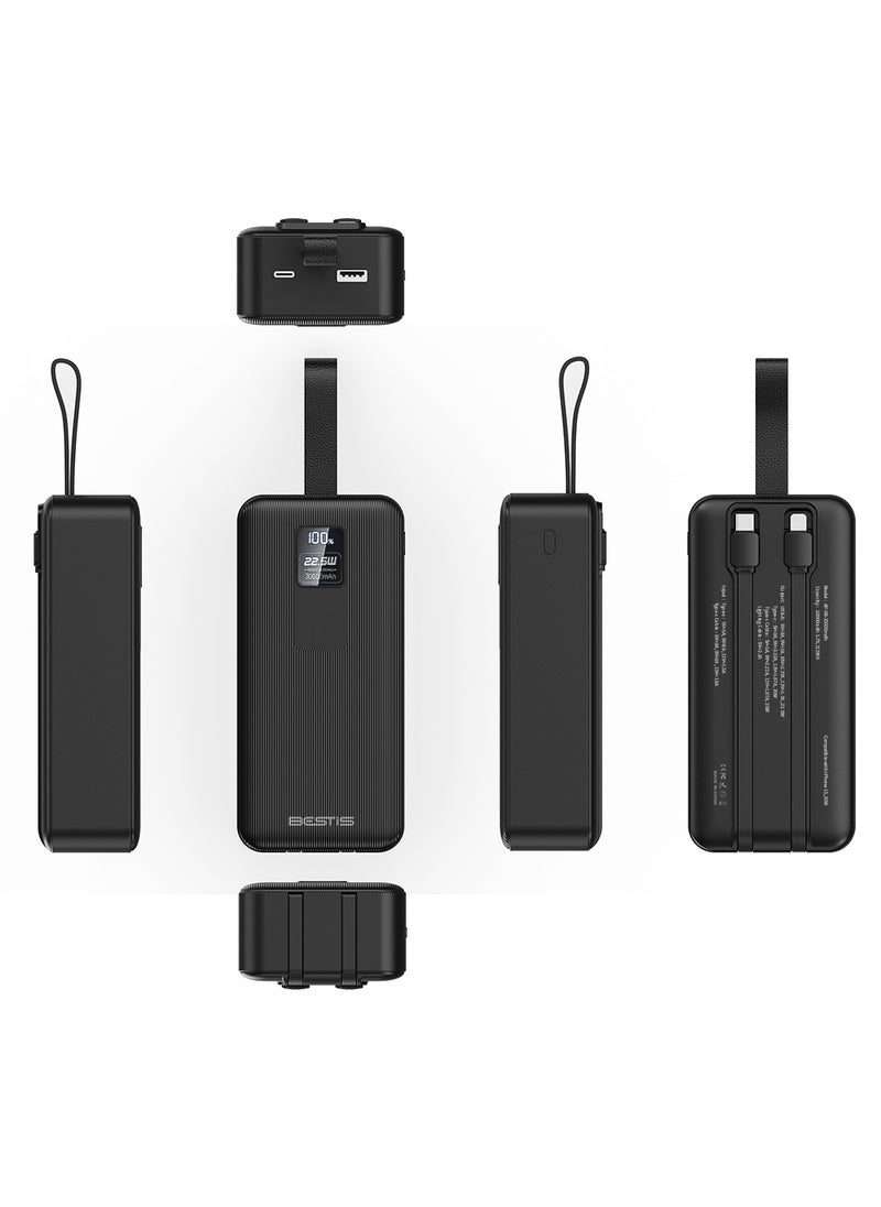 بيستيس  بنك طاقة بشاشة رقمية 30000 مللي أمبير في الساعة، بنك طاقة عالي السعة PD22.5W USB-C لتوصيل الطاقة وشحن سريع لهاتف iPhone16/16Pro/15/15 Pro Max، وSamsung، وiPad Pro، وMacBook Air/Pro، وأجهزة الشحن السريع  - Image 2