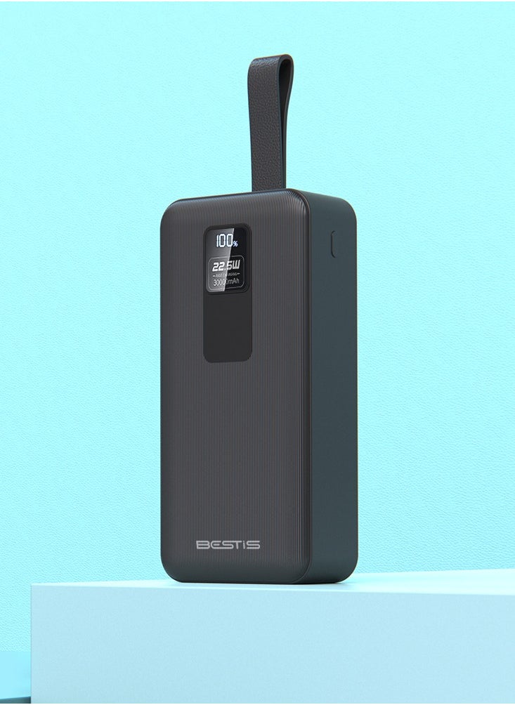 بيستيس  - بنك طاقة بشاشة رقمية 30000 مللي أمبير في الساعة، بنك طاقة عالي السعة PD22.5W USB-C لتوصيل الطاقة وشحن سريع لهاتف iPhone16/16Pro/15/15 Pro Max، وSamsung، وiPad Pro، وMacBook Air/Pro، وأجهزة الشحن السريع - Image 1