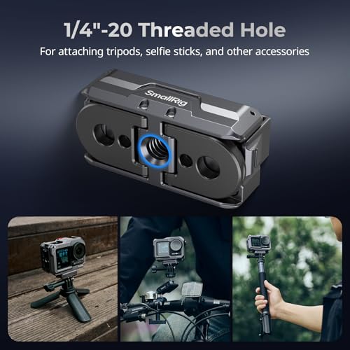 SMALLRIG Magnetic Mount Adapter for DJI OSMO 360 / Action 5/4 / 3 - Quick-Release Aluminum Base with 1/4" Thread & Foldable Connector for Tripods, Selfie Sticks, Vlogging Accessories - 3662B - Image 4