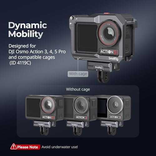 SMALLRIG Magnetic Mount Adapter for DJI OSMO 360 / Action 5/4 / 3 - Quick-Release Aluminum Base with 1/4" Thread & Foldable Connector for Tripods, Selfie Sticks, Vlogging Accessories - 3662B - Image 2