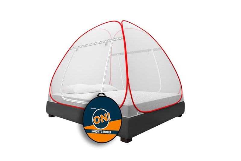 KOLAR Supreme On Mosquito Net for Double Bed 6 Feet X 65 Feet QueenSize Premium Machardani Strong and Durable 30 GSM Tent Type Foldable Corrosion Resistant - Image 1