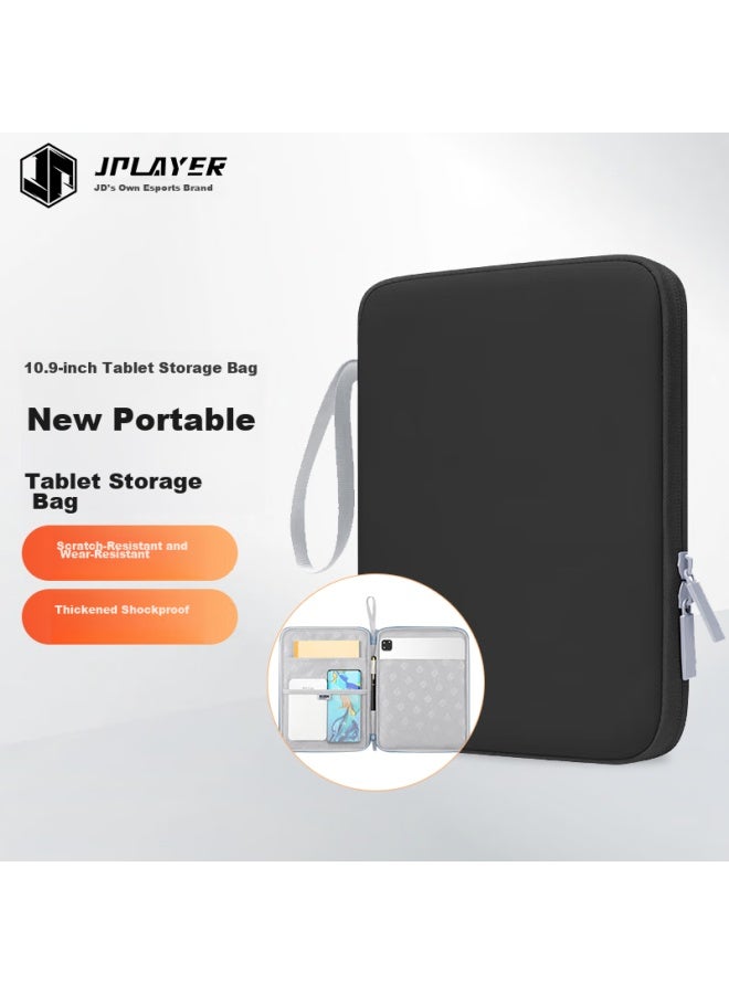 Jplayer Tablet Storage Bag, 10.9-Inch Shockproof Protective Case, Handbag For Ipad Pro/Huawei Matepad/Lenovo Xiaoxin Pad/Xiaomi Pro 5, Black - Image 1