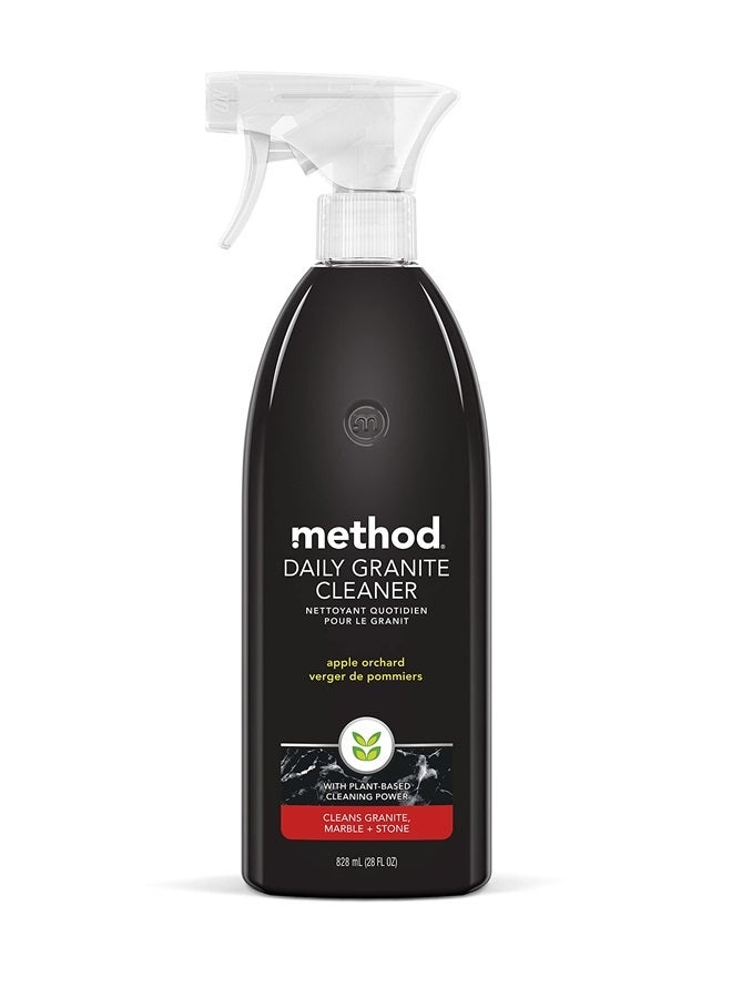Method رذاذ منظف الجرانيت اليومي، بستان التفاح، عامل تنظيف نباتي للجرانيت، الرخام، وغيرها من الأحجار المغلقة، زجاجة رذاذ سعة 28 أونصة (عبوة من 1) - Image 1