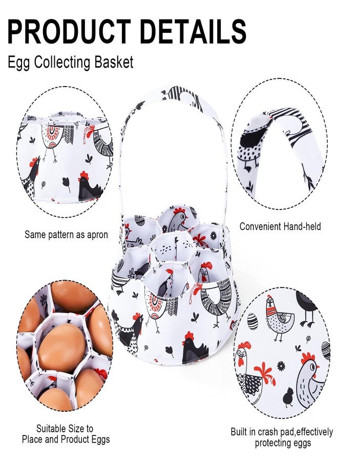 XLSXEXCL Egg Collecting Apron and Basket, 12 Pouches Chicken Egg Apron with 2 pockets, 7 Pouches Chicken Egg Basket, Egg Apron for Fresh Eggs for Chicken, Duck, Goose, Bird, Various Poultry Collection - Image 4