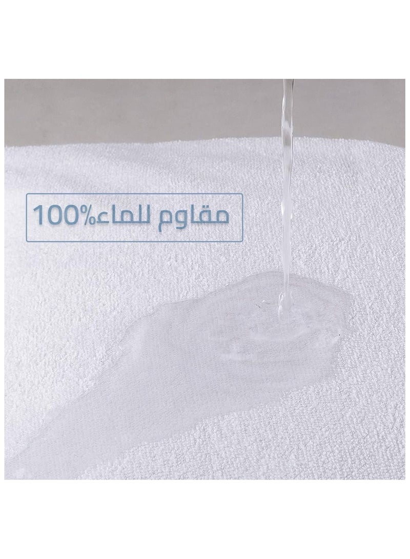 AKD A two-in-one mattress protector and sealant that prevents leakage and is comfortable because it contains two layers, the inner is plastic and the outer is a soft, circular towel, size 160 by 200 cm. - Image 3