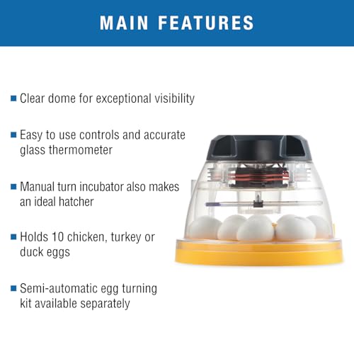 Brinsea Mini II Eco Manual Egg Incubator with External Water Top-Up, Fan Assisted Air Circulation for Hatching 10 Chicken, Duck, or Other Eggs, Ideal for Beginners - Image 2