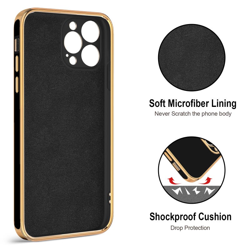 Hython Case for iPhone 12 Pro Case with Ring Stand [360Â° Rotatable Ring Holder Magnetic Kickstand] Luxury Plating Rose Gold Soft TPU Bumper Shockproof Protective Phone Cases Cover Women Girls, Black - Image 3