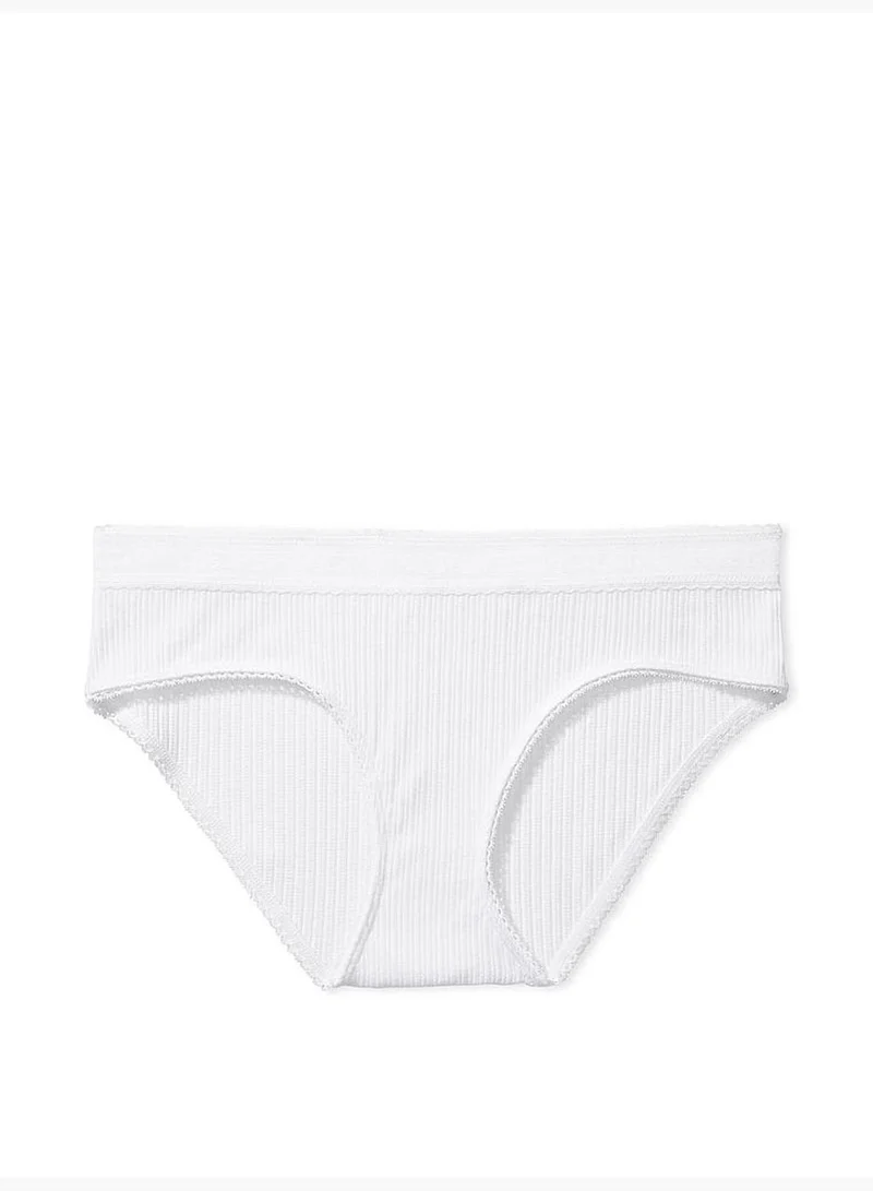 Victoria's Secret Logo Cotton Lace-Waist Hiphugger Panty