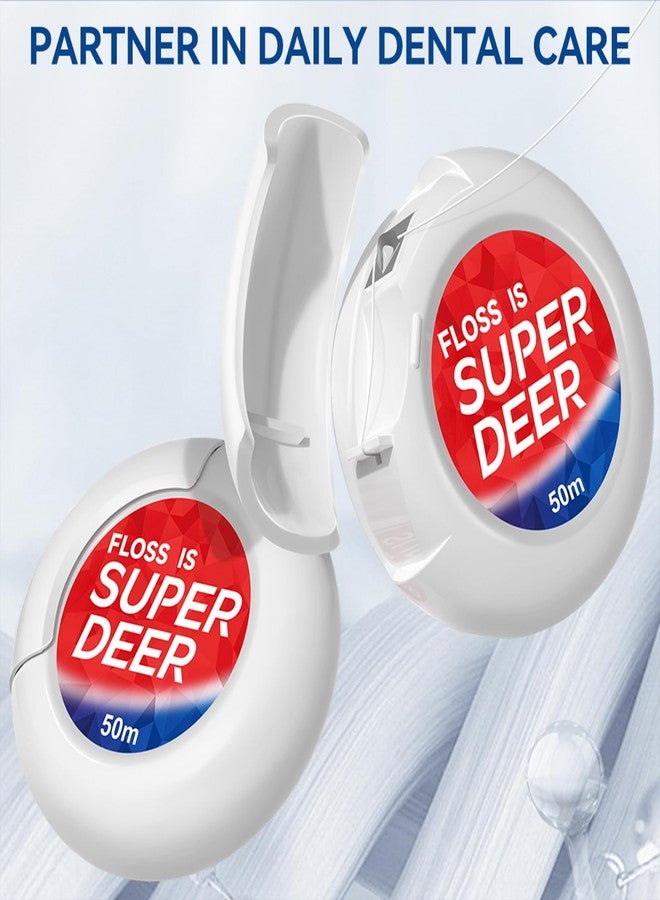 Fawnmum Super Deer Waxed Dental Floss, Plaque Remover for Teeth, Shred Resistant, Floss Slides Smoothly, Easy to Use, Waxed, Deep Cleaning Teeth, Oral Care, for Adults & Kids, 3 Pack, 55 yd - Image 5