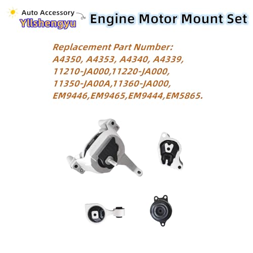 Yllshengyu 4Pcs Engine Motor Mount Set Fits for Nissan Altima 2007 2008 2009 2010 2011 2012 2013 2014 2015 2016 2017 2.5L A4350 A4353 A4340 A4339 - Image 3