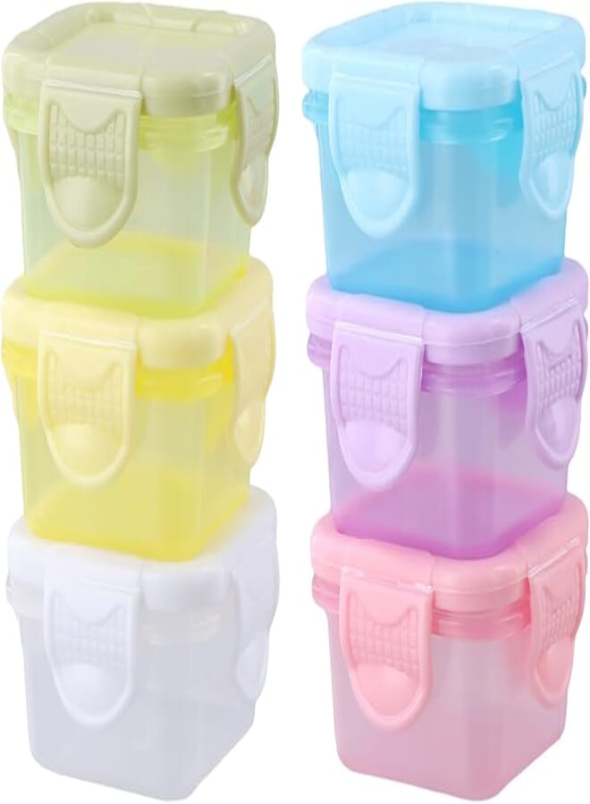 6PCS Small Meal Prep Containers, Snack Containers with Lids, Sauce Containers Mini, Condiment Cups Containers with Lids, Leakproof Containers Small for Fruit and Food (60 ml)