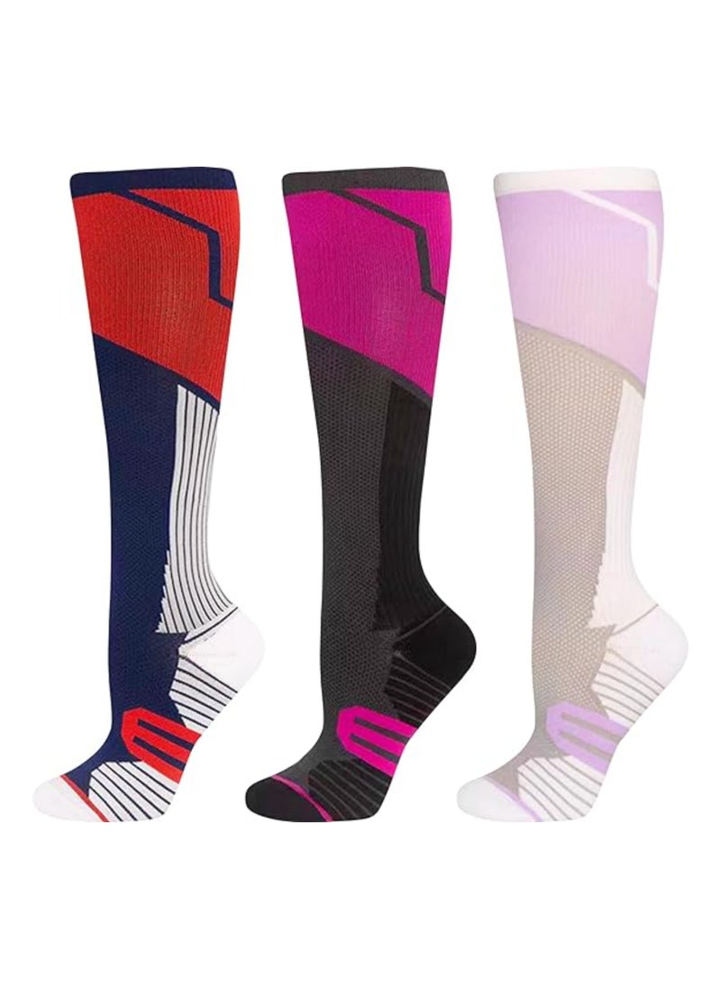 SYOSI Compression Socks for Women Men Nurs, Compression Socks for Women & Men Circulation, 20-30 mmHg Cute Fun Compression Stockings for Pregnancy Sport Travel,  (3Pair, S/M, 34-39)  - Image 1