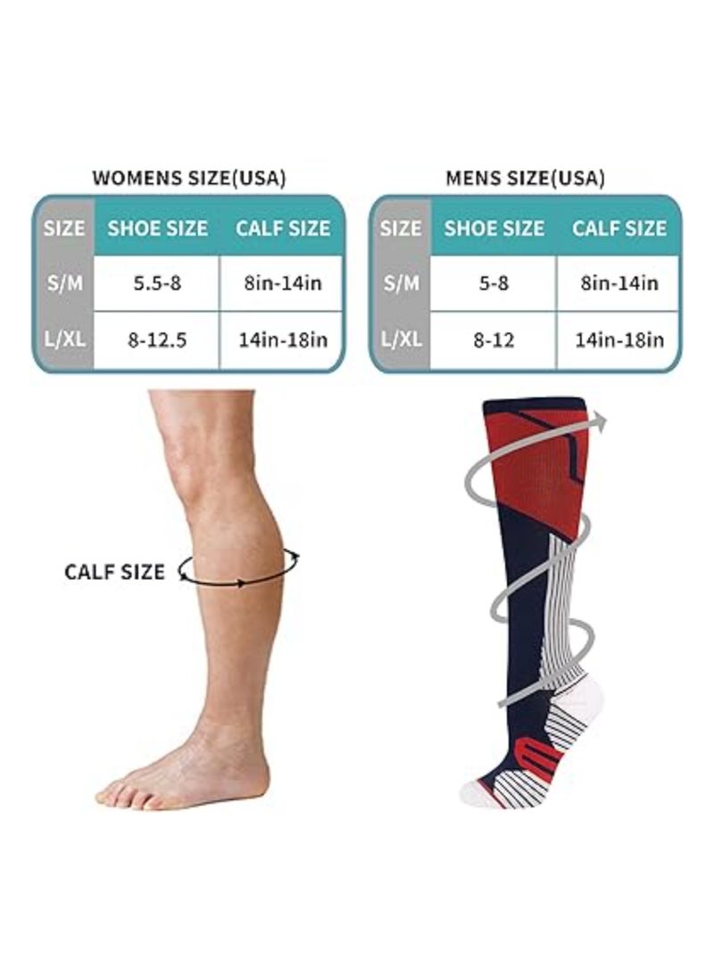 SYOSI Compression Socks for Women Men Nurs, Compression Socks for Women & Men Circulation, 20-30 mmHg Cute Fun Compression Stockings for Pregnancy Sport Travel,  (3Pair, S/M, 34-39)  - Image 3